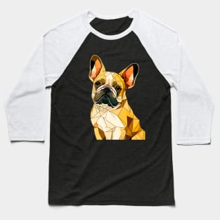 Geometric French Bulldog No. 1: Dark Background (on a no fill background) Baseball T-Shirt